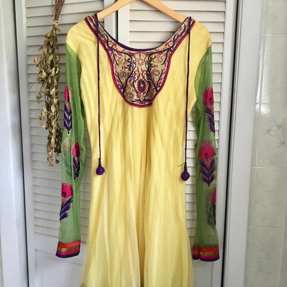 {Indian Kurti Tunic} Colorful Embroidered Dress, 8 - Picture 8 of 8